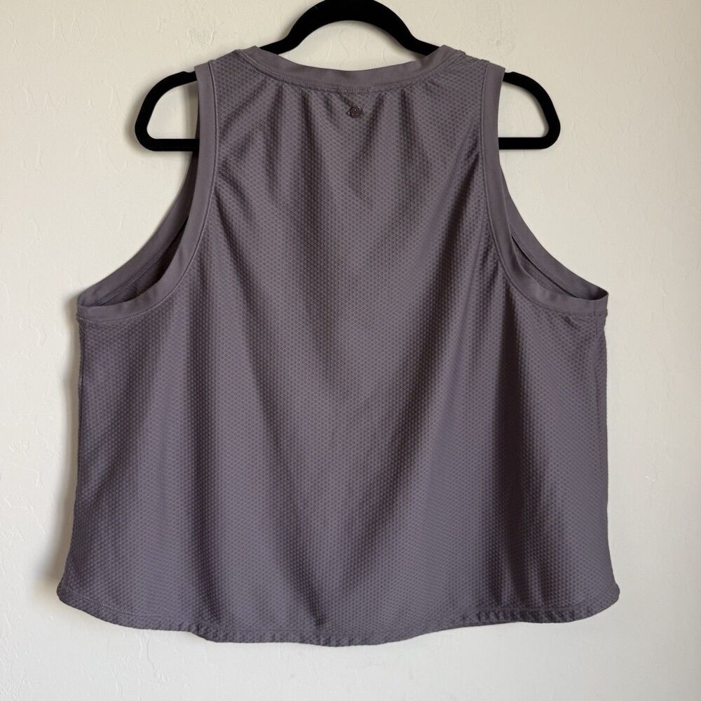 Calia Womens XXL Gray Honeycomb Textured Sleeveless Tank Athletic Gym Athleisure - Picture 6 of 13